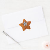 Chrome Style Nautical Star op Teak Veneer Ster Sticker (Envelop)