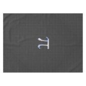 Chrome Style Pi-symbool op koolstofvezel afdrukken Tafelkleed (Voorkant (Horizontaal))