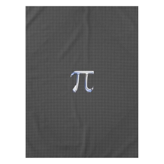 Chrome Style Pi-symbool op koolstofvezel afdrukken Tafelkleed (Voorkant)