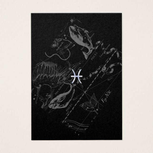 Chrome Style Pisces Symbole Zodiac sur Hevelius (Devant)