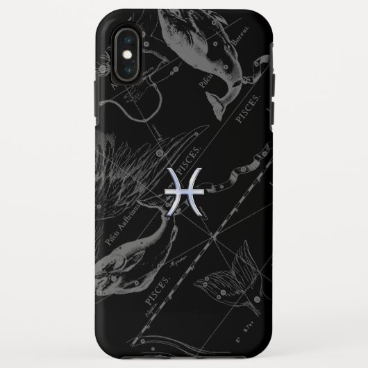 Chrome Style Pisces Zodiac Sign on Hevelius Case-Mate iPhone Case (Achterkant)