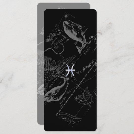 Chrome Style Pisces Zodiac Symbol op Hevelius (Voorkant / Achterkant)