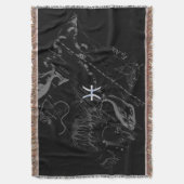 Chrome Style Pisces Zodiac Symbol op Hevelius Deken (Voorkant Verticaal)