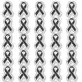 Chrome Style Print Zwart Lint Bewustzijn Sticker (Voorkant)