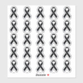 Chrome Style Print Zwart Lint Bewustzijn Sticker (Vel)