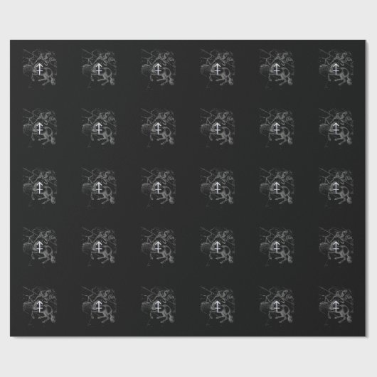 Chrome Style Sagittarius Zodiac Sign on Hevelius Cadeaupapier (Vlak)