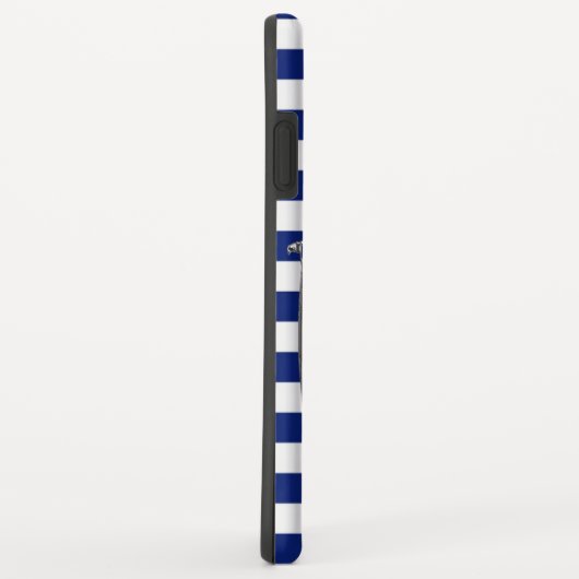 Chrome Style Sailboot op Nautical Stripes Case-Mate iPhone Case (Achterkant/rechts)