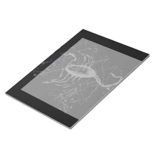 Chrome Style Schorpioen Sterrenbeeld op Hevelius Notitieblok (Schuin)