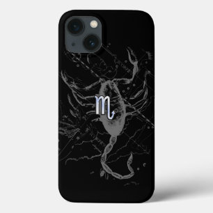 Chrome Style Scorpio Zodiac Sign on Hevelius iPhone 13 Hoesje