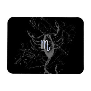 Chrome Style Scorpio Zodiac Symbol op Hevelius Magneet