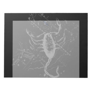 Chrome Style Scorpio Zodiac Symbol op Hevelius Notitieblok