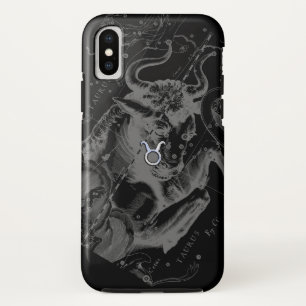 Chrome Style Taurus Zodiac Sign on Hevelius Decor iPhone X Hoesje