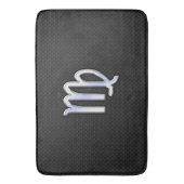 Chrome Style Virgo Zodiab Sign on slangenhuid Badmat (Voorkant Verticaal)