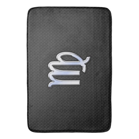 Chrome Style Virgo Zodiab Sign on slangenhuid Badmat (Voorkant Verticaal)