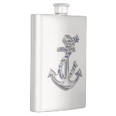 Chrome Touw Anker Nautische Print Heupfles (Rechts)