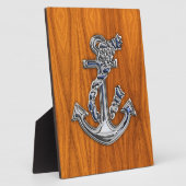 Chrome Touwanker op Teak Fineer Fotoplaat (Zijkant)