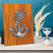 Chrome Touwanker op Teak Fineer Fotoplaat (Zijkant)