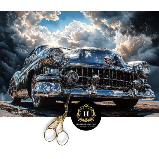 Chrome Vintage Car Decoupage Tissuepapier