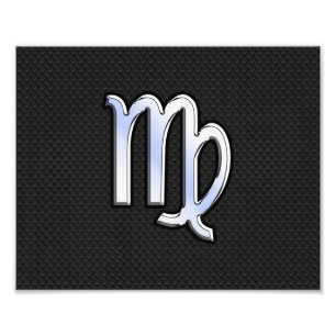 Chrome Virgo Zodiac Sign on slangen skin style Foto Afdruk