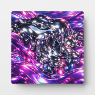 Chrome Vloeibaar Paars Abstract Fotoplaat