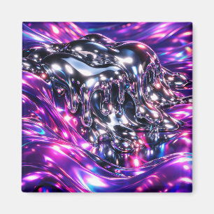Chrome Vloeibaar Paars Abstract Magneet