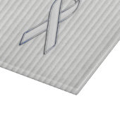 Chrome White Ribbon Awareness on Vertical Stripes Snijplank (Hoek)