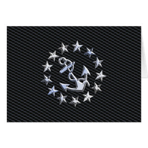 Chrome Yacht Naval Flag op automobielgrille Print