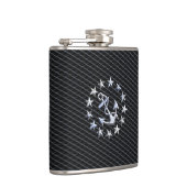 Chrome Yacht Naval Flag op automobielgrille Print Heupfles (Rechts)