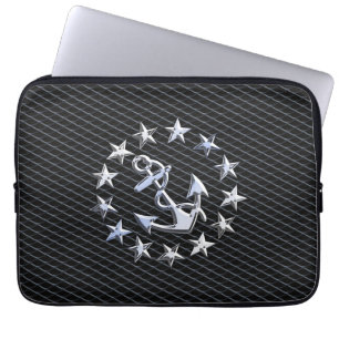 Chrome Yacht Naval Flag op automobielgrille Print Laptop Sleeve
