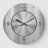 Chrome zilverstaal grote klok (Voorkant)