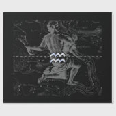 Chrome zoals Aquarius Zodiac Sign op Hevelius Cadeaupapier (Vlak)