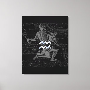 Chrome zoals Aquarius Zodiac Sign op Hevelius Canvas Afdruk