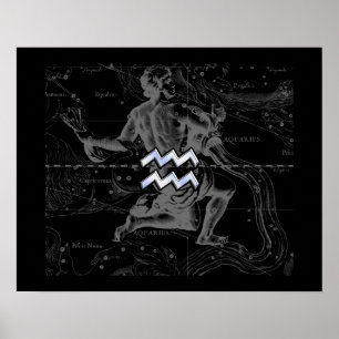 Chrome zoals Aquarius Zodiac Sign op Hevelius Poster