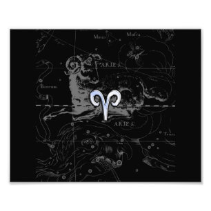 Chrome zoals Aries Zodiac Sign  Hevelius Foto Afdruk