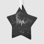 Chrome zoals Aries Zodiac Sign on Hevelius Black Ornament (voorkant)