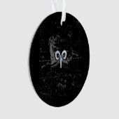 Chrome zoals Aries Zodiac Sign on Hevelius Black Ornament (voorkant)