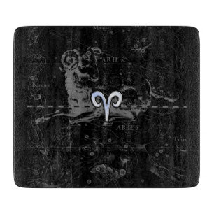 Chrome zoals Aries Zodiac Sign on Hevelius Black Snijplank