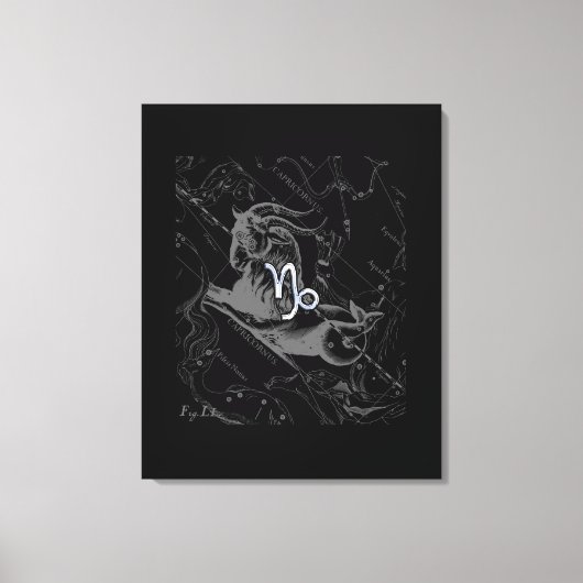 Chrome zoals Capricorn Zodiac Sign on Hevelius Canvas Afdruk (Voorkant)