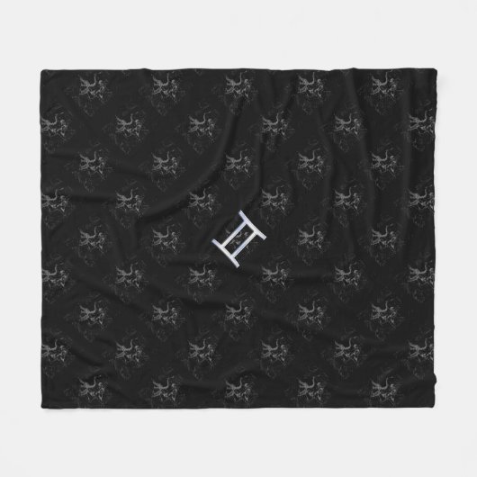 Chrome zoals Gemini Zodiac Sign on Hevelius Fleece Deken (Voorkant (Horizontaal))