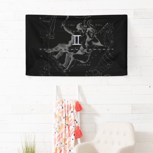 Chrome zoals Gemini Zodiac Sign on Hevelius Spandoek (Insitu)