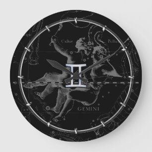 Chrome zoals Gemini Zodiac Symbol op Hevelius Grote Klok