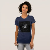 Chrome zoals Gemini Zodiac Symbol op Hevelius T-shirt (Voorkant volledig)