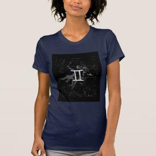 Chrome zoals Gemini Zodiac Symbol op Hevelius T-shirt