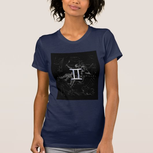 Chrome zoals Gemini Zodiac Symbol op Hevelius T-shirt (Voorkant)