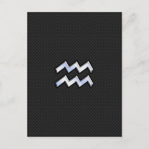 Chrome zoals het Aquarius Zodiac-symbool op de sla Briefkaart