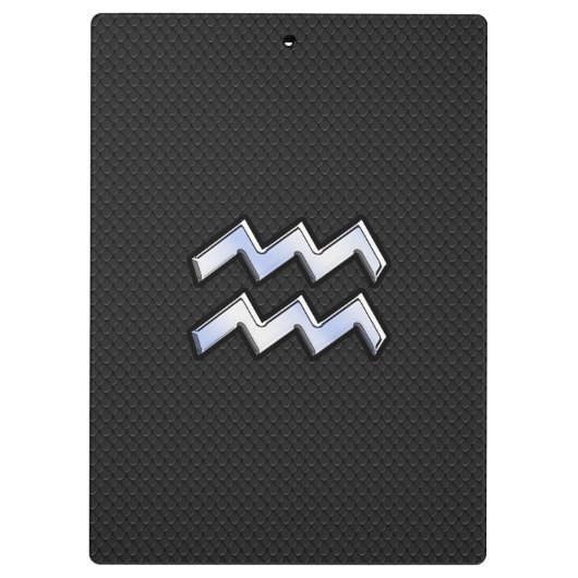 Chrome zoals het Aquarius Zodiac-symbool op de sla Klembord (Achterkant)