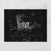 Chrome zoals het Zodiac-symbool van Aries op Hevel Briefkaart (Voorkant)