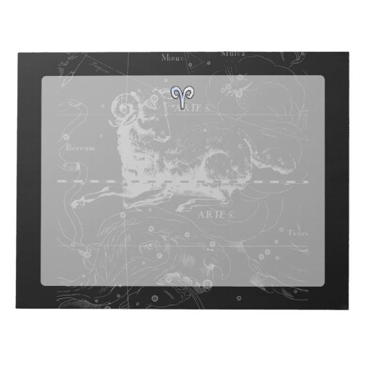 Chrome zoals het Zodiac-symbool van Aries op Hevel Notitieblok (Voorkant)