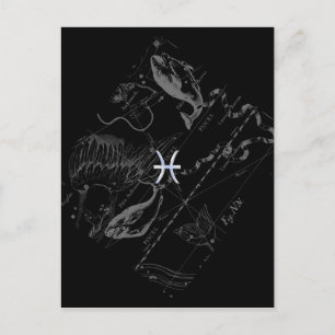 Chrome zoals Pisces Zodiac Sign on Hevelius 1690 Briefkaart