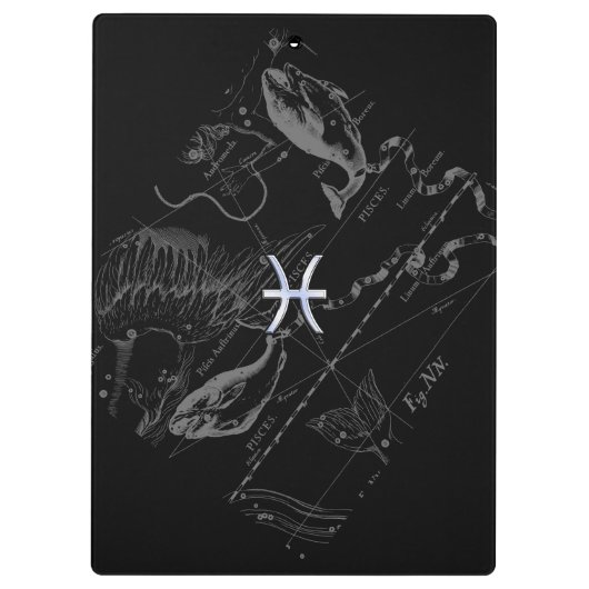 Chrome zoals Pisces Zodiac Sign on Hevelius 1690 Klembord (Achterkant)